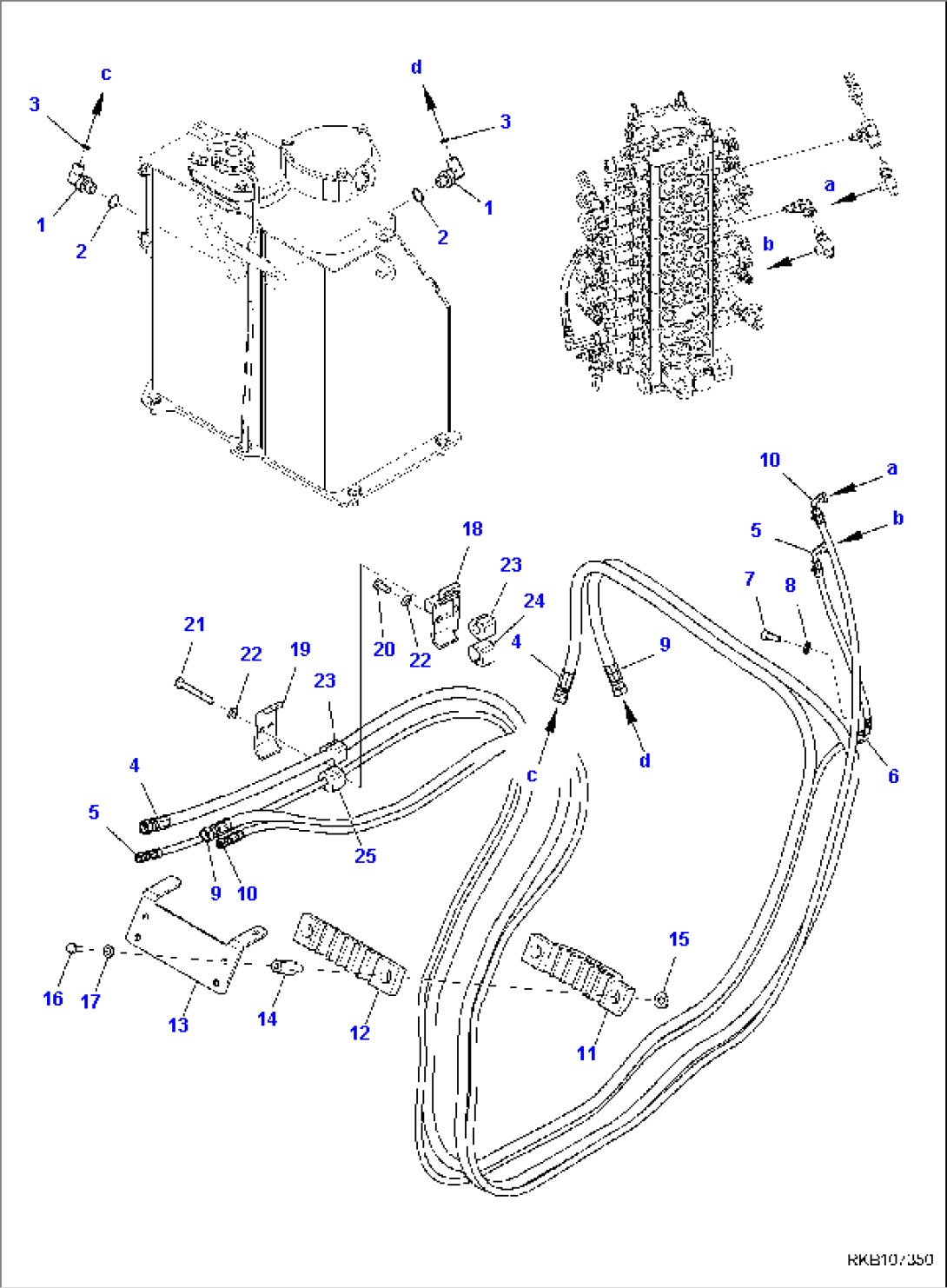 DRAIN PIPING, 2-ATTACHMENT AND QUICK COUPLER, PIPING (2/3)