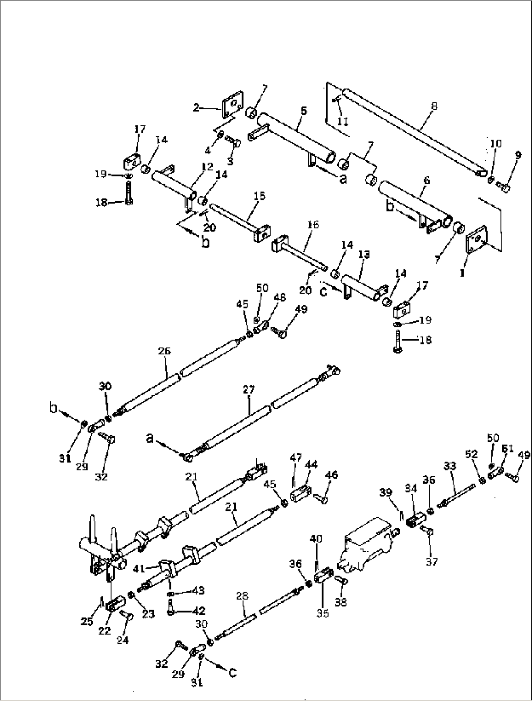 VALVE CONTROL LINKAGE (1/3) (FOR LONG LEVER CONTROL)(#..-12199)