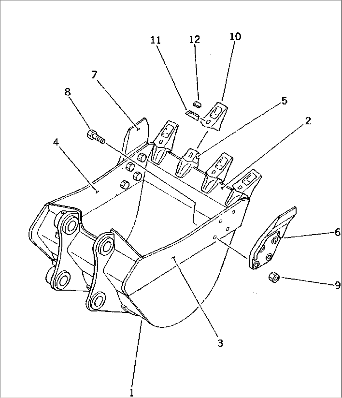 SHALLOW BOTTOM BUCKET¤ 0.35M3¤ WIDTH 825MM