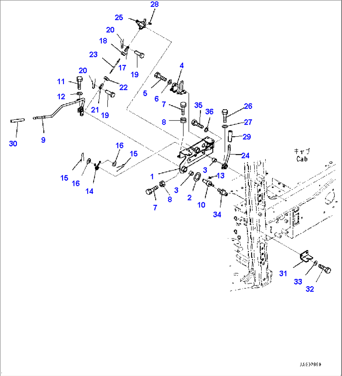 ROPS Cab, Parking Brake Lever (#80001-80849)
