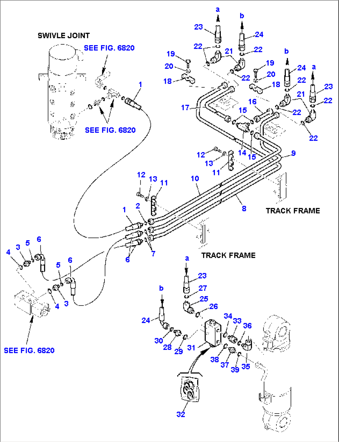 HYDRAULIC PIPING (FRONT BLADE WITH REAR OUTRIGGER) (2/2)