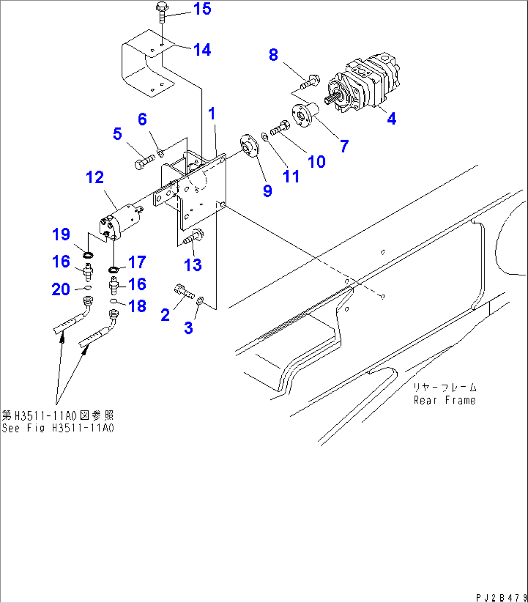 DIFFERENTIAL LOCK PIPING (MOTOR¤ PUMP AND RELATED PARTS)