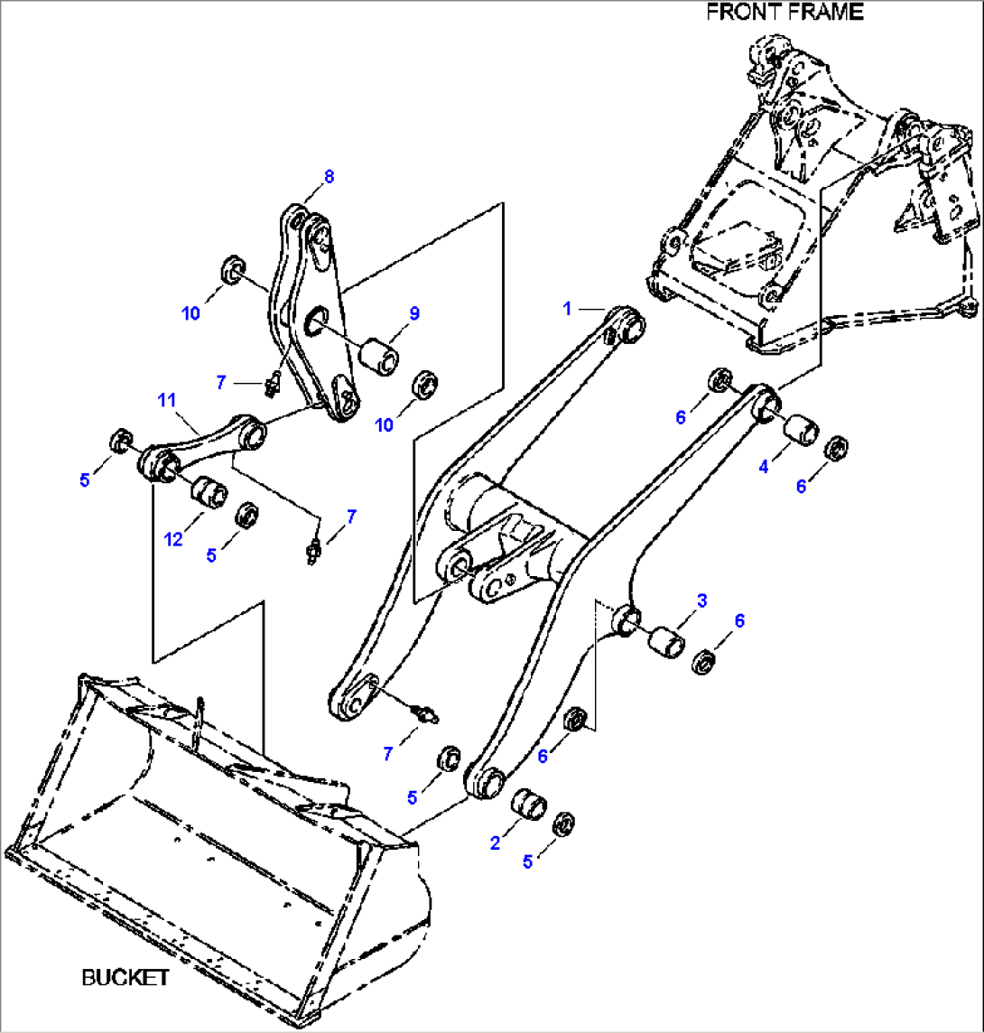 FIG. T4110-01A1 LIFT ARM AND BELLCRANK - SEMI HI-LIFT