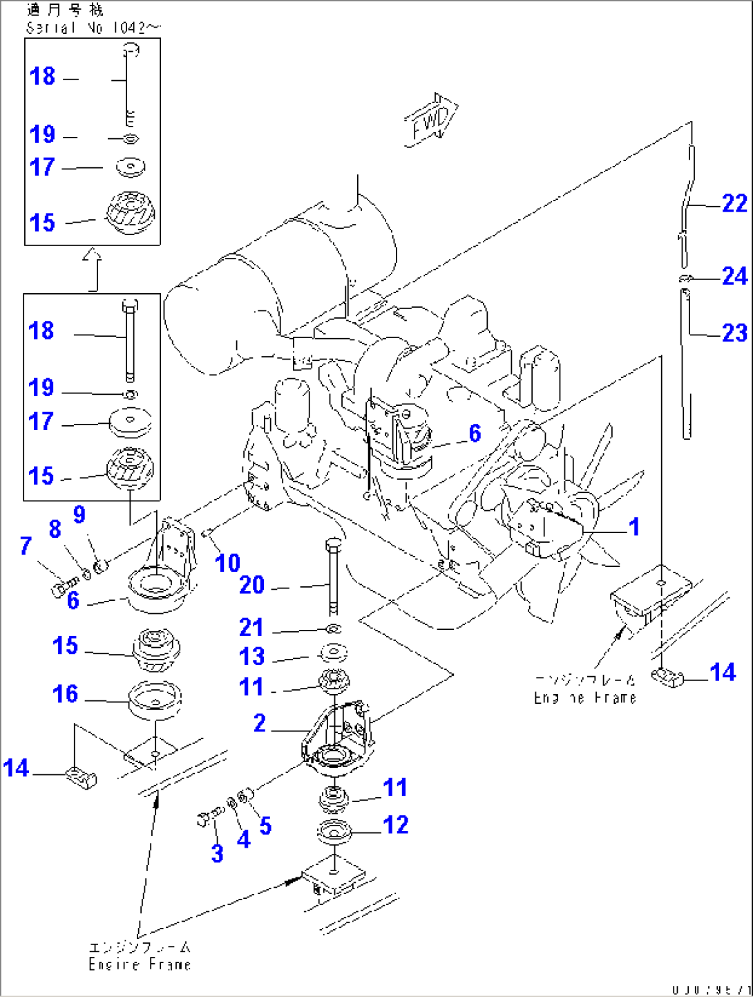 ENGINE MOUNT (BRACKET AND CUSHION)(#1001-1500)