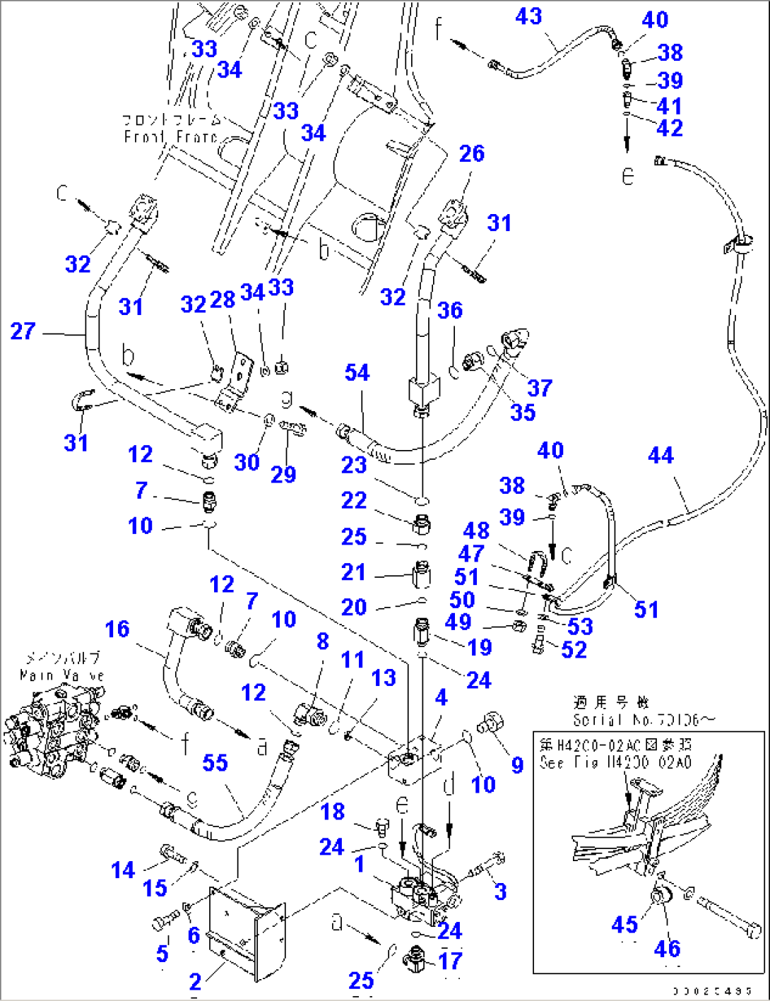 HYDRAULIC PIPING (BUCKET VALVE LINE)(#70372-)