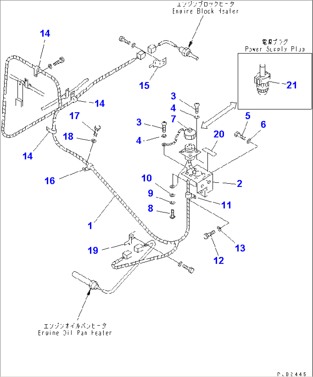 ELECTRICAL ENGINE HEATER (FOR MONGOLIA)(#36823-)