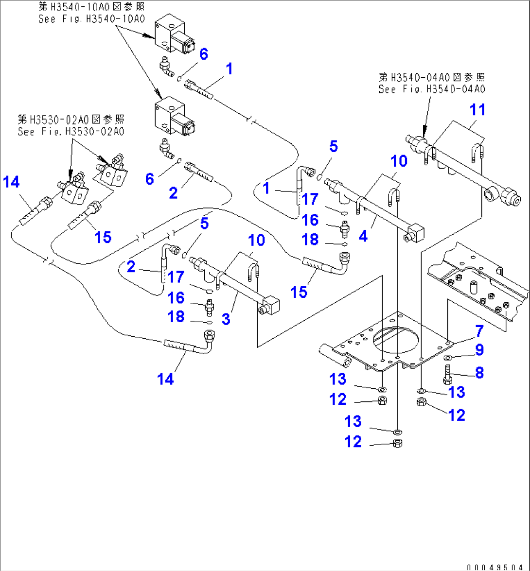 BRAKE PIPING (FRONT AND REAR ACCUMULATOR LINE)(#2001-)