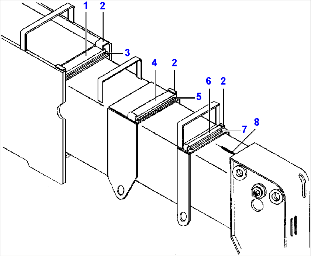 FIG. T0210-01A0 CABLE GUIDE WEAR PADS - FOUR-SECTION POWER BOOM