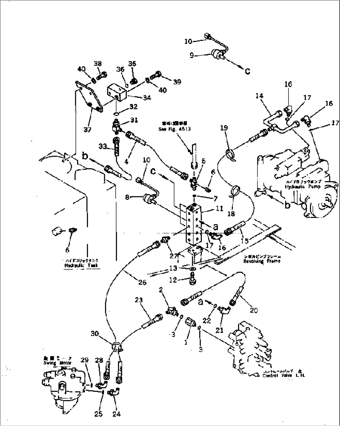 HYDRAULIC PIPING (PILOT CIRCIT) (1/2) (FOR WRIST CONTROL LEVER)