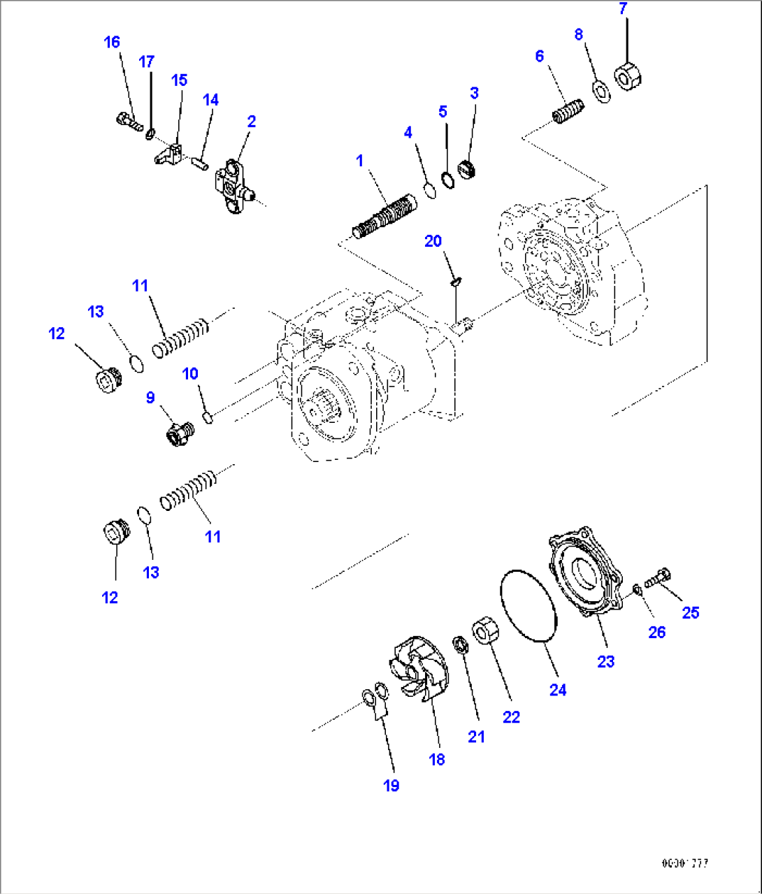Power Train Oil Cooler Piping, HSS Pump (3/6) (#22001-)
