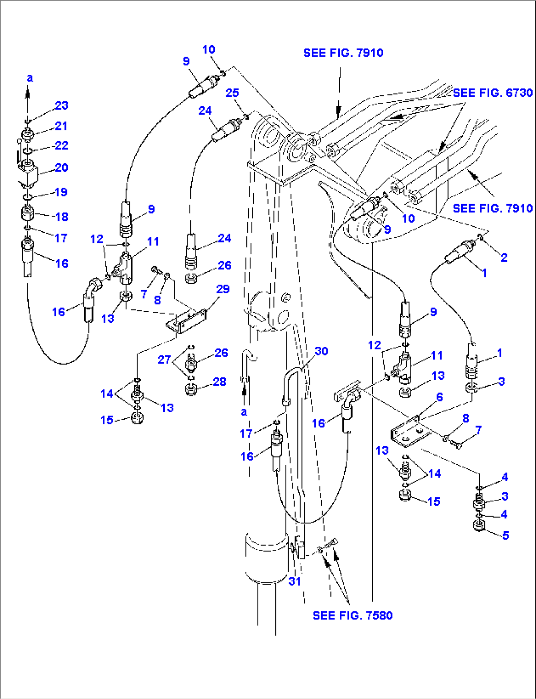 HYDRAULIC PIPING (ATTACHMENT LINE) (ARM SIDE)