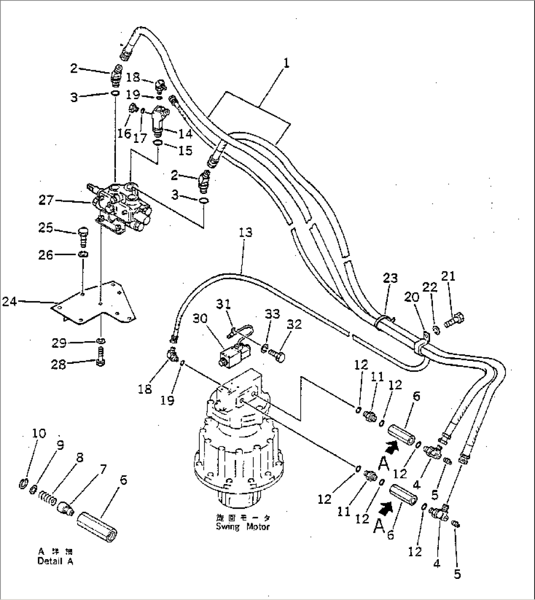 HYDRAULIC PIPING (CONTROL VALVE TO SWING MOTOR)