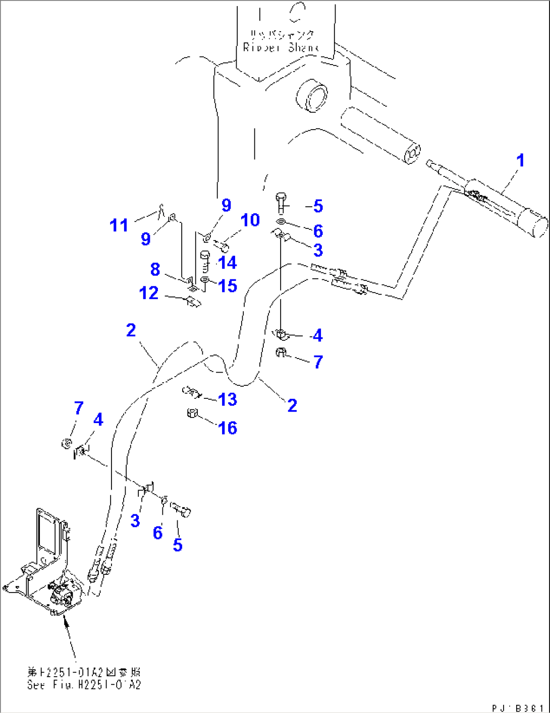 PIN PULLER CYLINDER AND PIPING (FOR GIANT RIPPER)