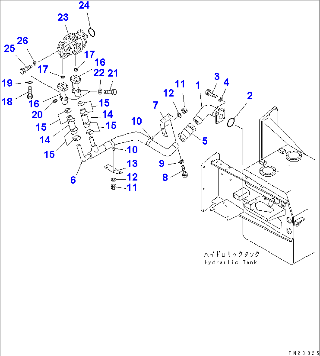 HYDRAULIC PIPING (1/5) (SUCTION LINE) (1/3)