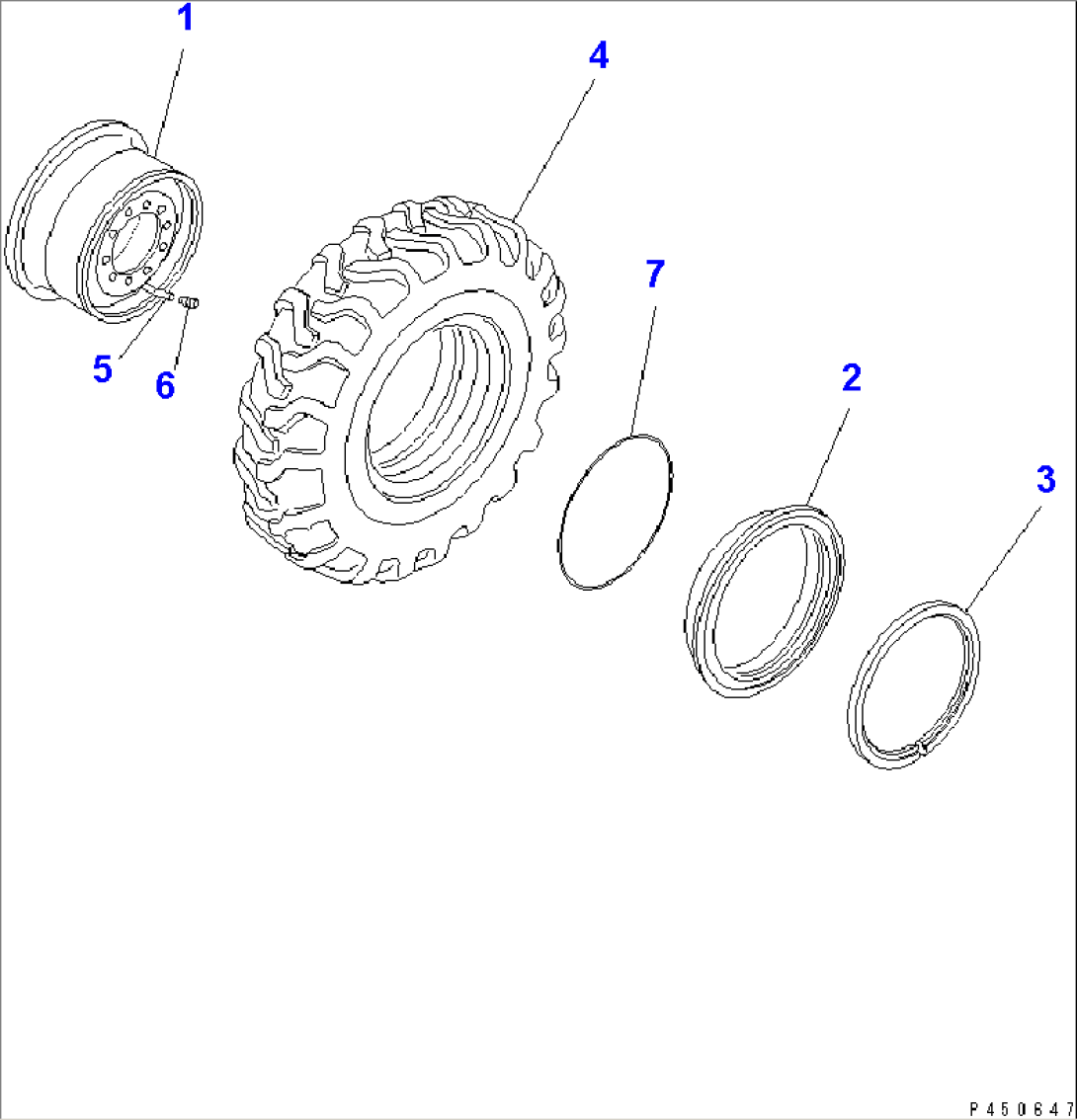 WHEEL AND TUBELESS TIRE