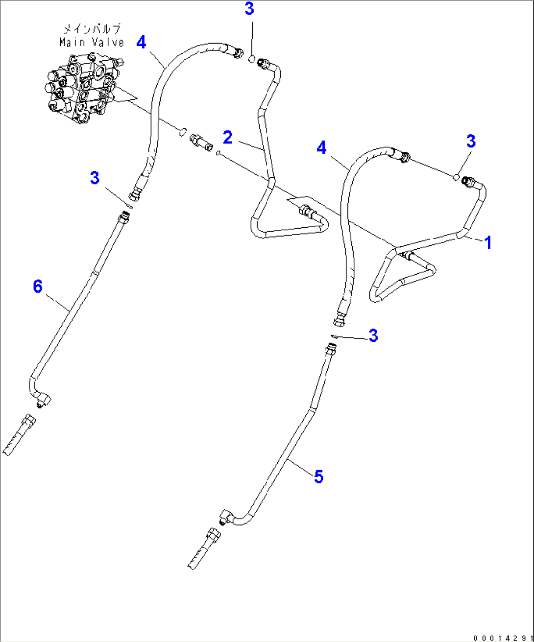 HYDRAULIC PIPING (PIPING) (FOR 3-SPOOL VALVE)