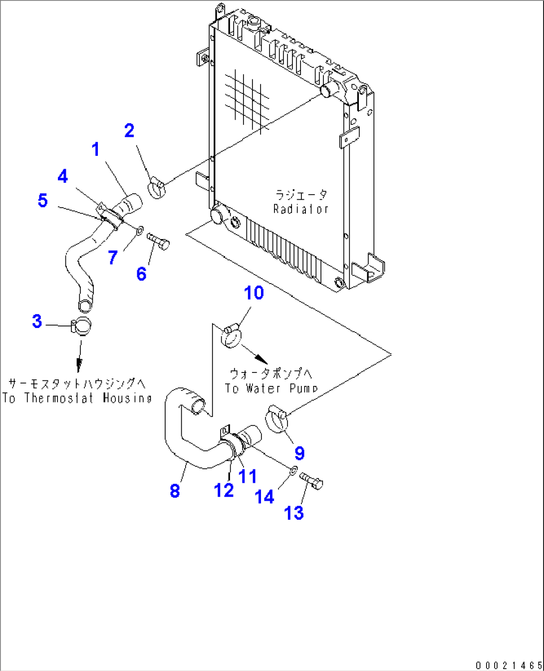 COOLING PIPING (FOR RADIATOR) (D TYPE RADIATOR)(#11501-)