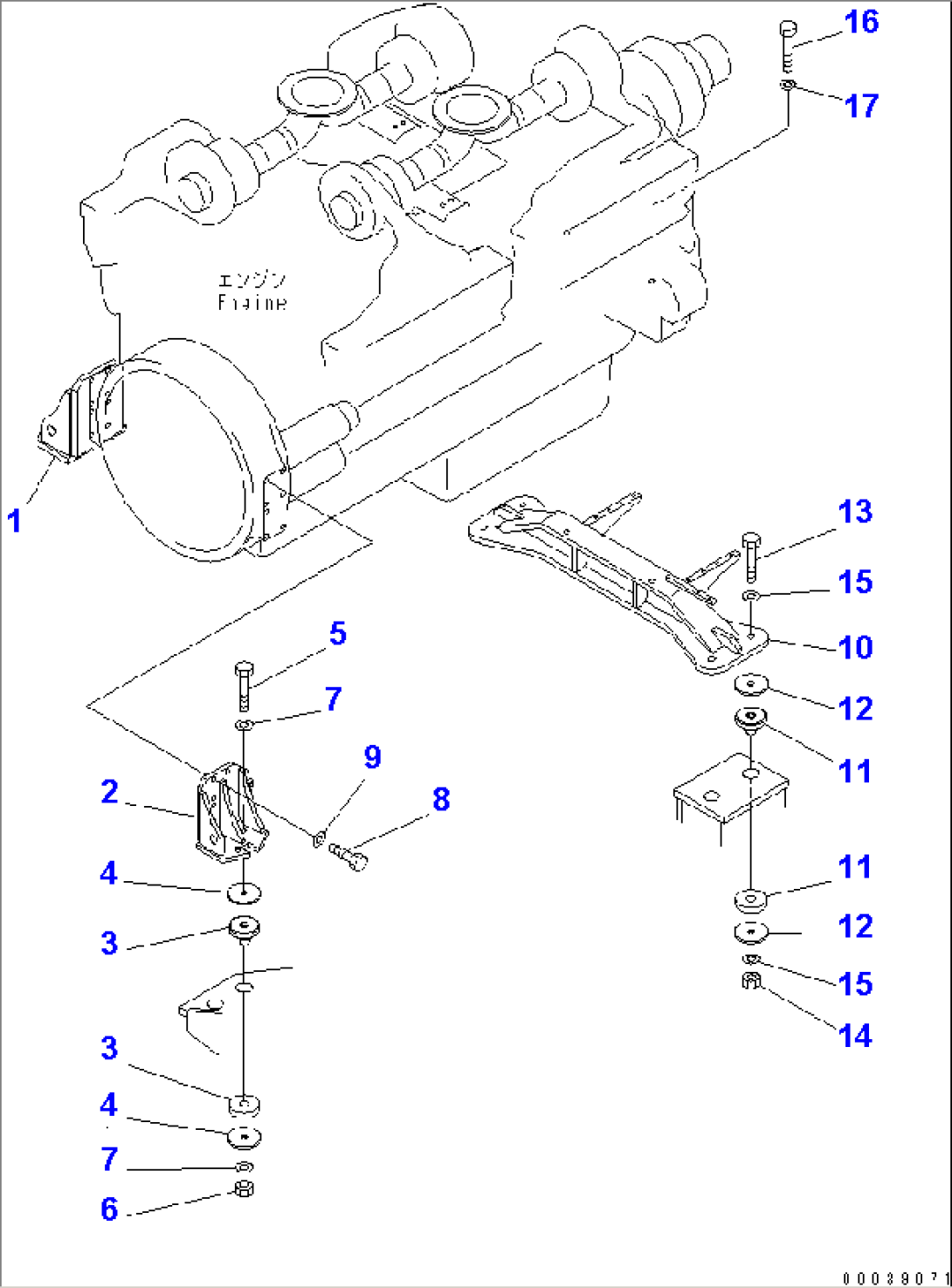 ENGINE MOUNTING PARTS (RIO TINTO SPEC.)(#50045-)