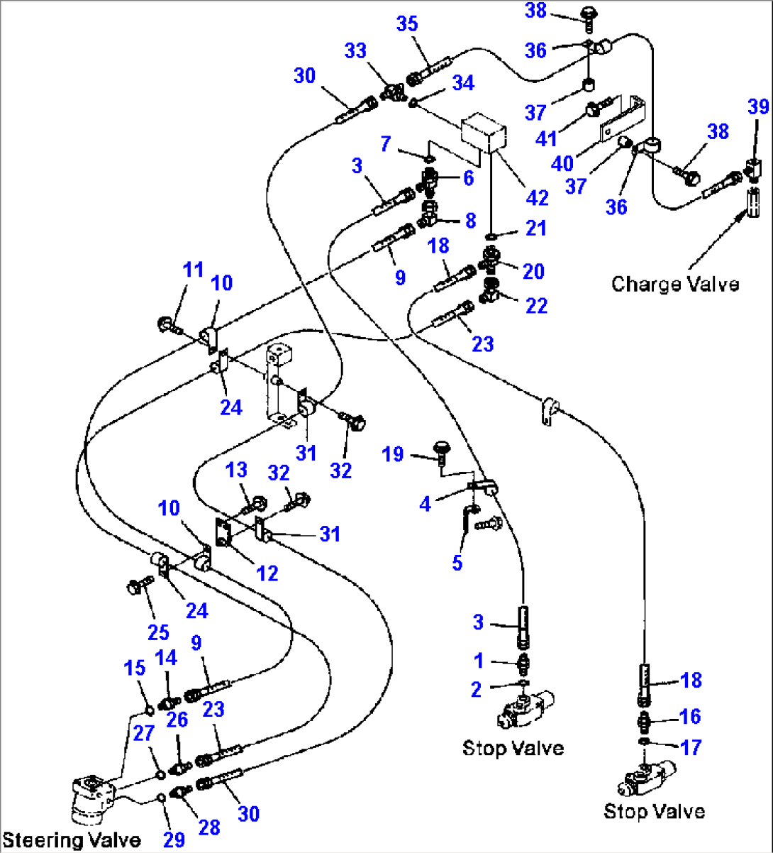 H4410-04A0 STEERING HYDRAULIC LINE CHARGE VALVE TO STOP VALVE