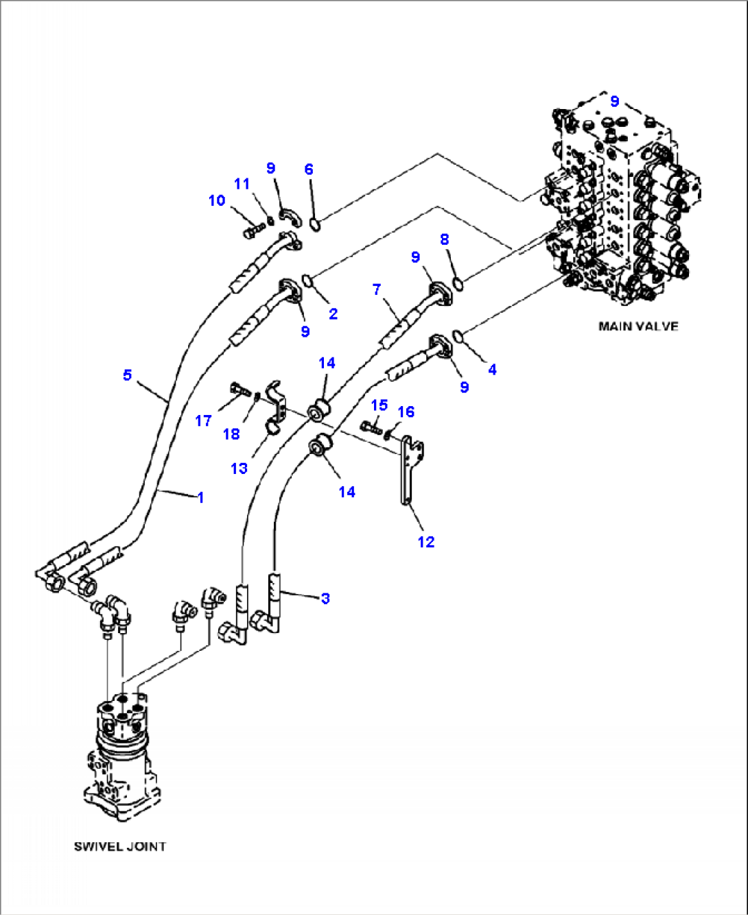 H1310-01A0 HYDRAULIC PIPING TRAVEL LINES
