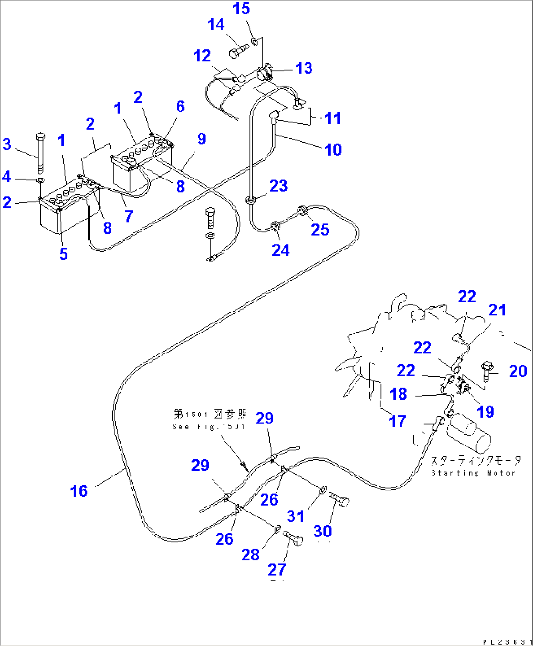 ELECTRICAL SYSTEM (3/4) (BATTERY AND WIRING (BATTERY TO ENGINE))