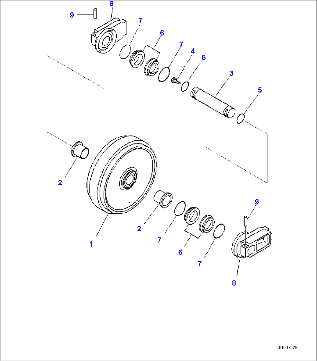 Front Idler and Idler Cushion, Front Idler (PC200-8M0)