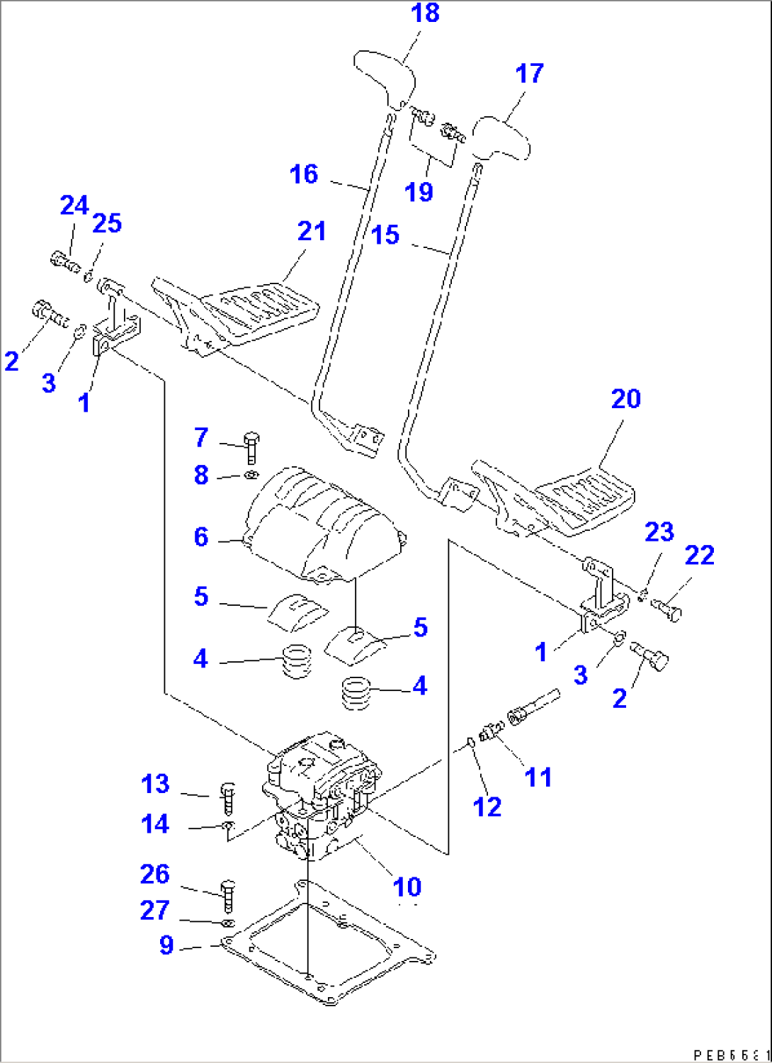 FLOOR FRAME (TRAVEL LEVER) (2 ACTUATOR)(#45000-45202)