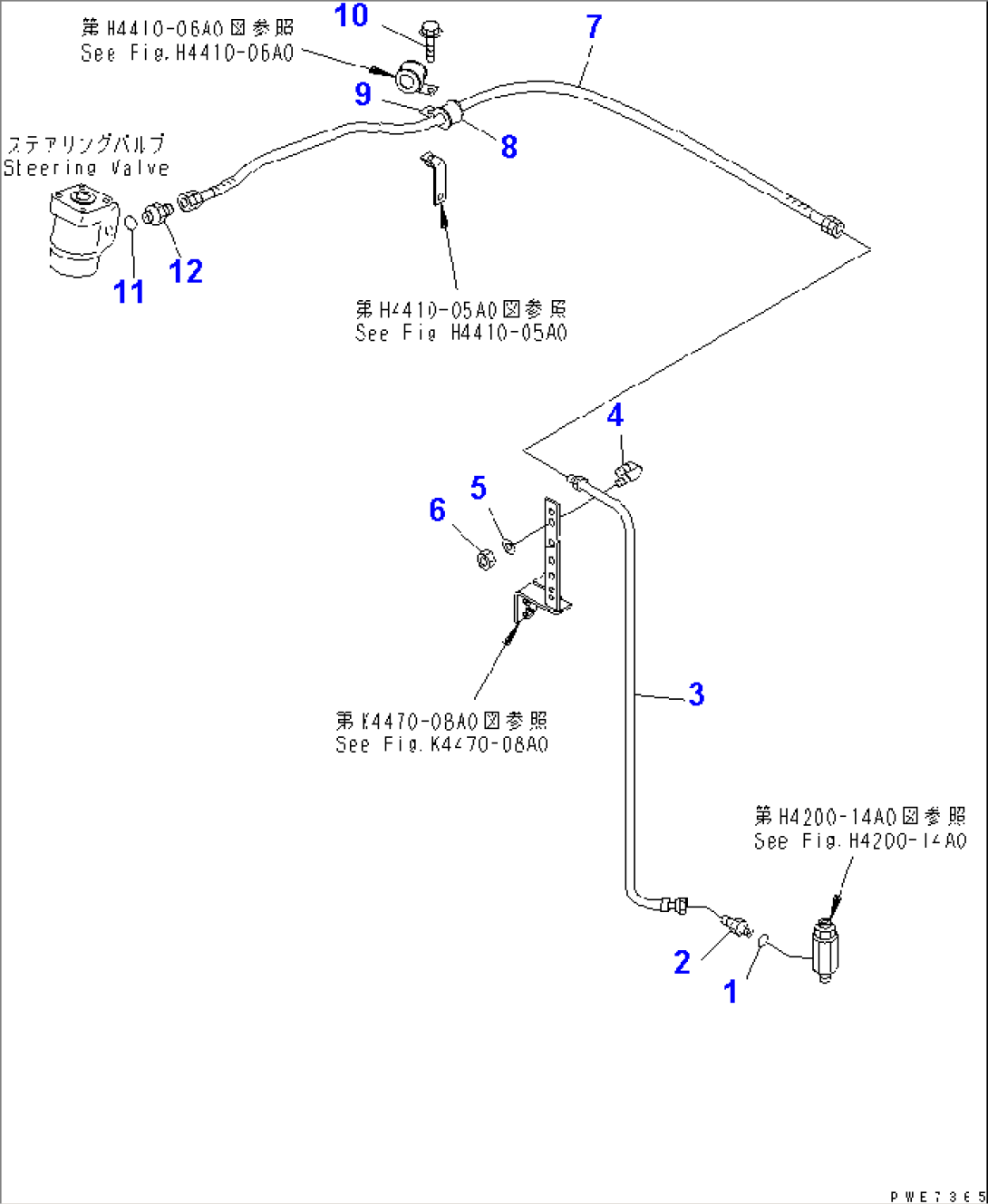 STEERING LINE (STEERING VALVE TO ACCUMULATOR PIPING)(#50001-52405)