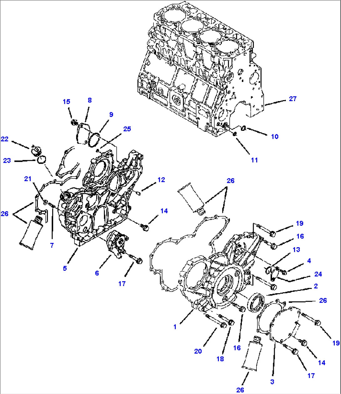 FIG. A0111-01A0 TIER I ENGINE - GEAR HOUSING AND OIL PUMP