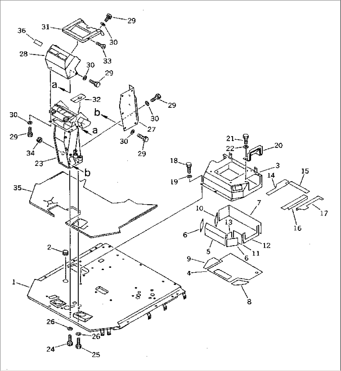 FLOOR FRAME AND DASHBOARD (WITH CAB) (TBG SPEC.)(#10001-11060)