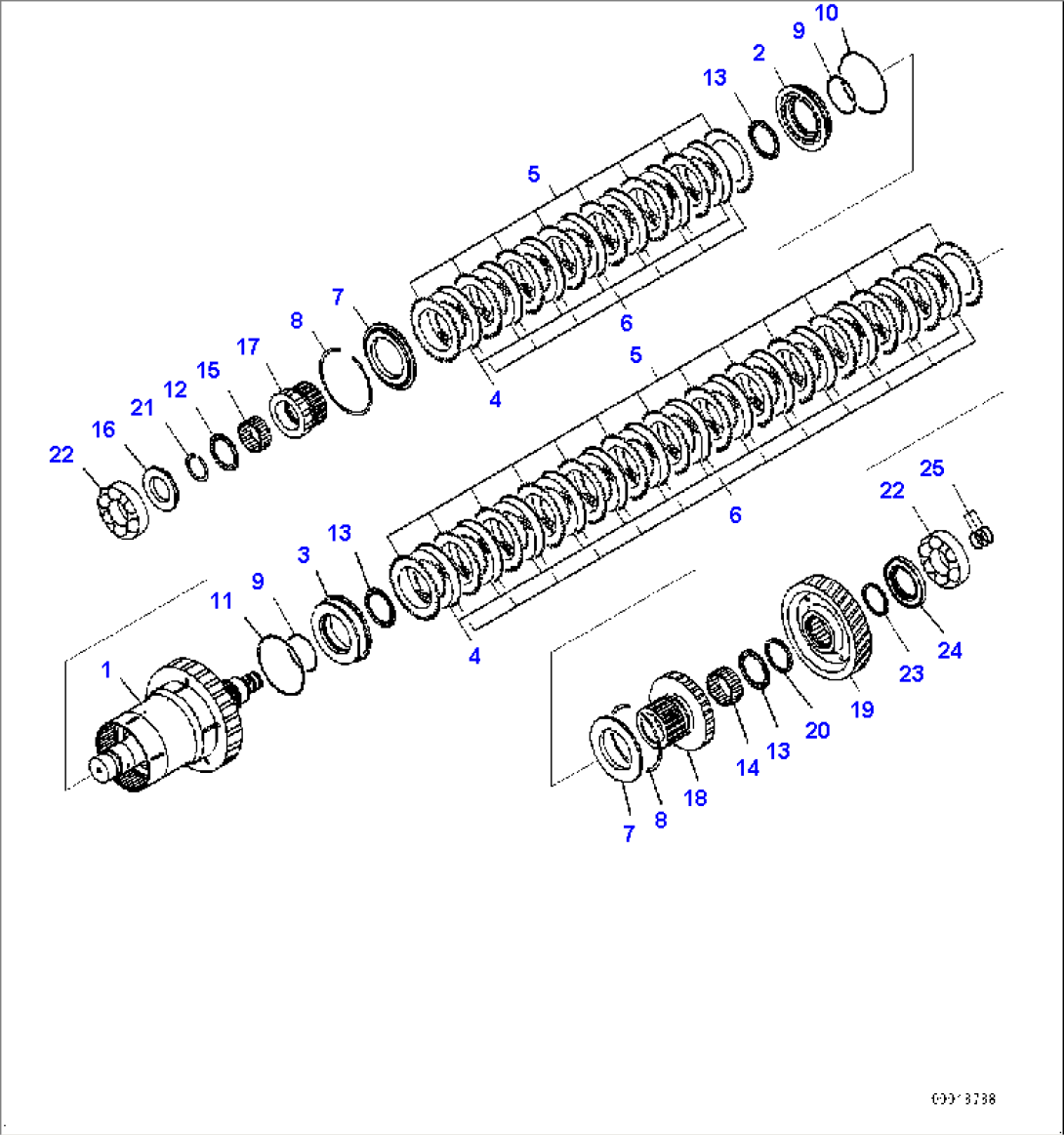Transmission Group, 2nd and 3rd Speed Clutch (#5001-)