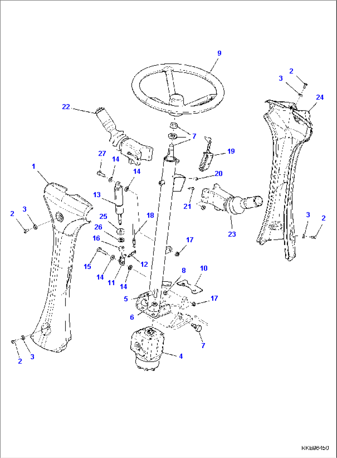 STEERING COLUMN AND WHEEL