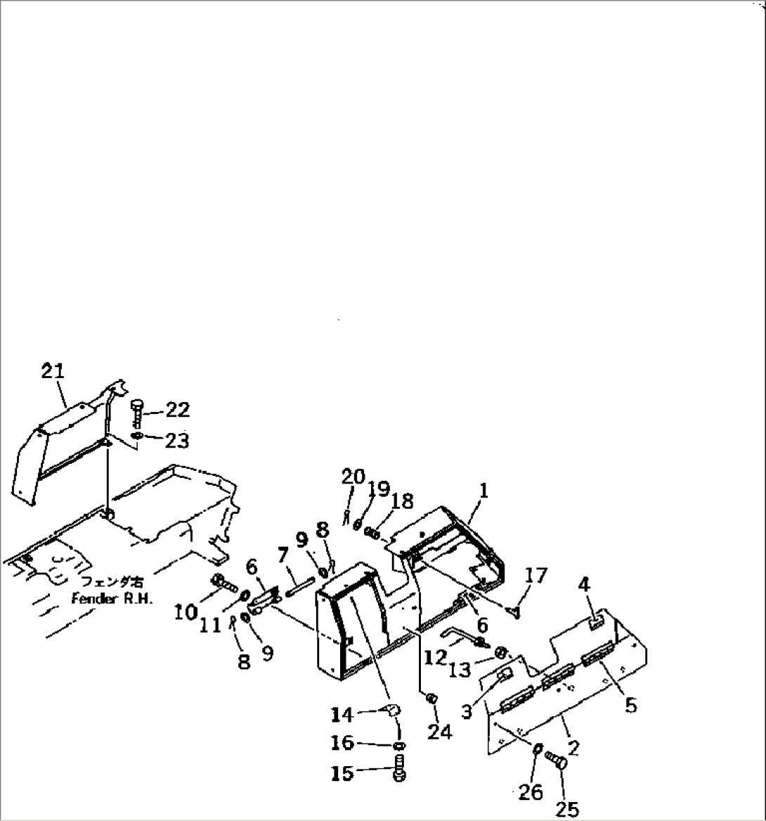FENDER (BRACKET COVER) (WITH ROPS SWEEP)