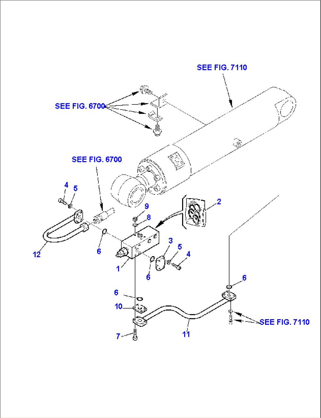 HYDRAULIC PIPING (BOOM CYLINDER LINE) (SAFETY VALVE)