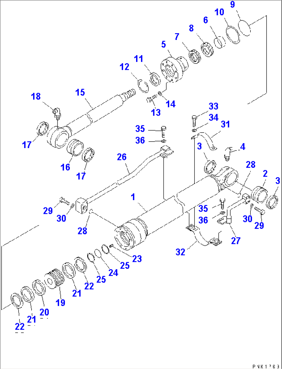 BUCKET CYLINDER (INNER PARTS)(#45001-50999)