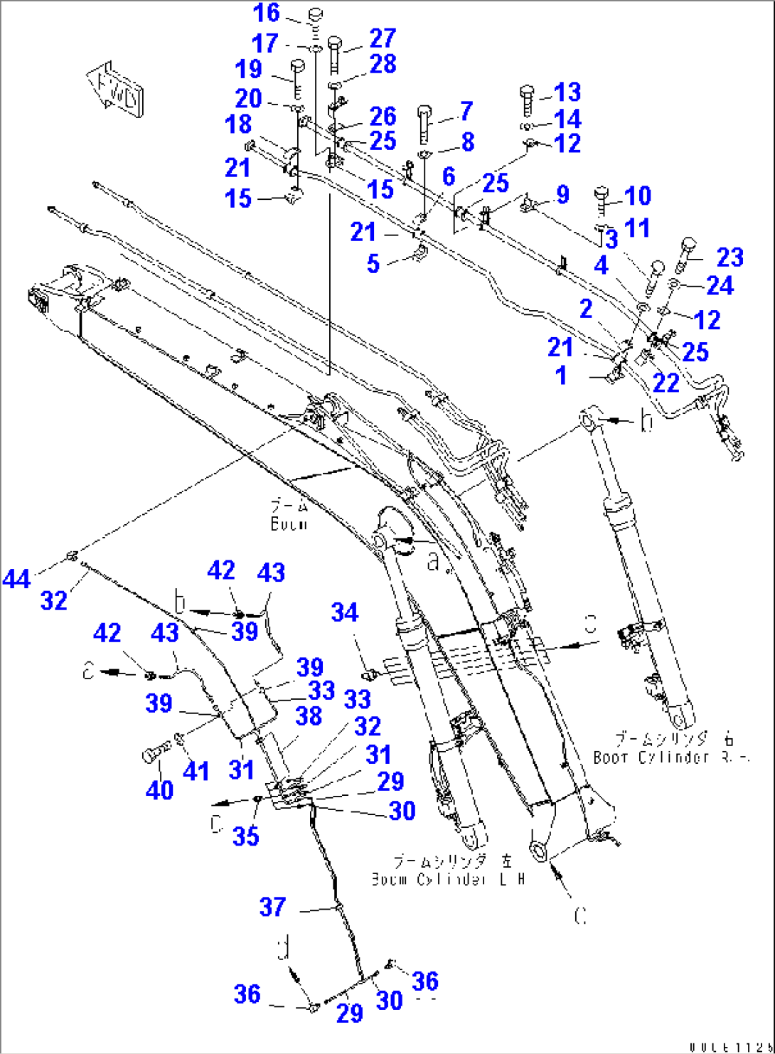 BOOM (CLAMP AND LUBRICATION PIPING) (FOR ATTACHMENT) (FOR AUSTRALIA)(#24244-)