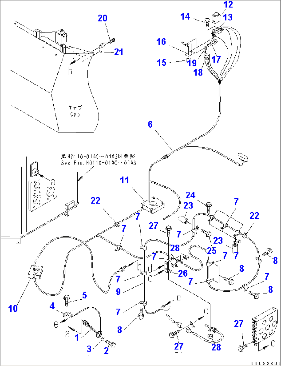 HYDRAULIC TANK (LOW LEVEL SENSOR LINE)(#50045-)