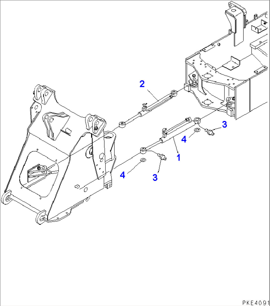 STEERING CYLINDER (CYLINDER AND GREASE FITTING)