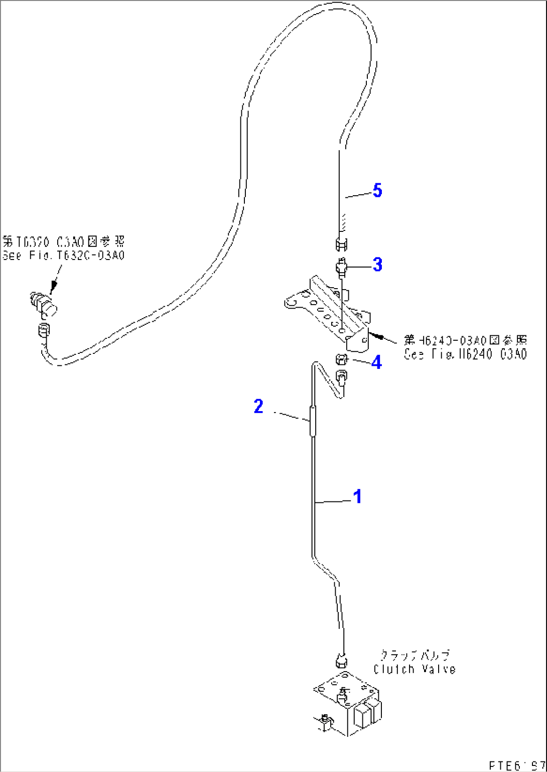 WINCH HYDRAULIC LINE (CONTROL LINE) (SUB WINCH CLUTCH)(#15301-)