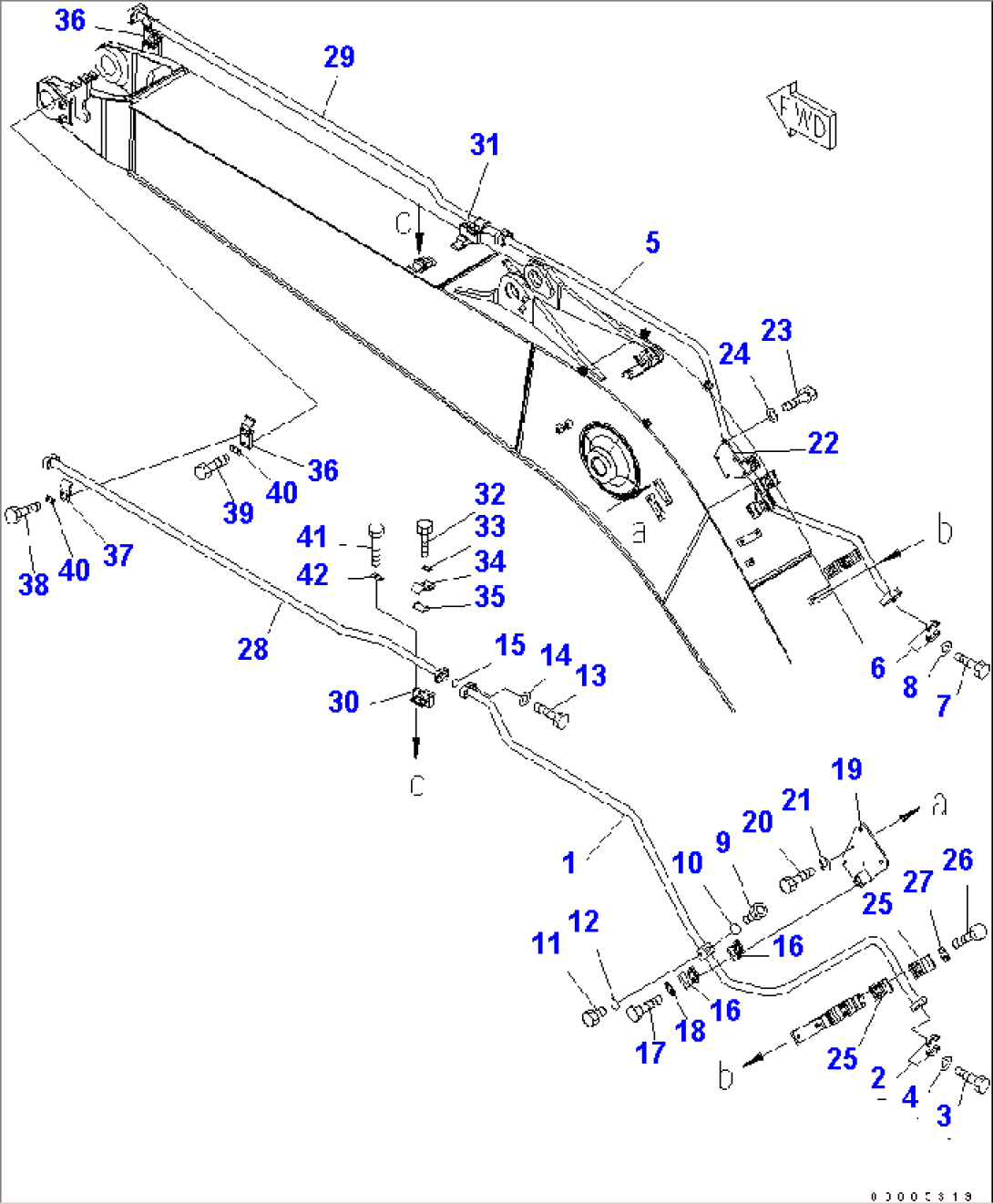 BOOM (5.7M) (ADDITIONAL PIPING) (YELLOW)(#30001-30488)