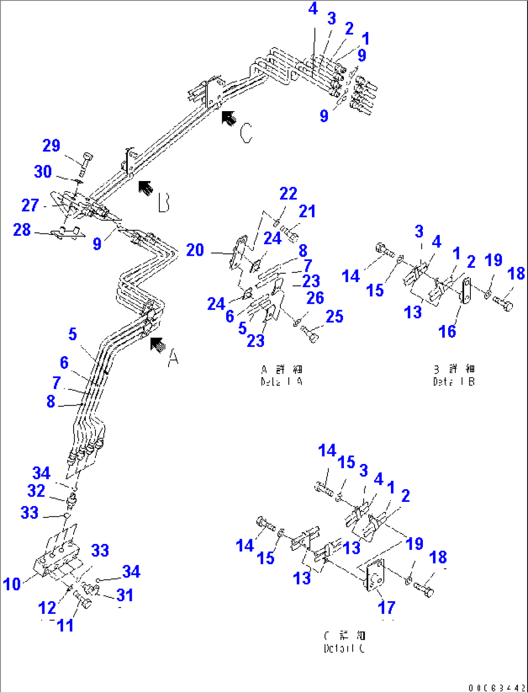 AUTO SUSPENSION PIPING (PIPING L.H.)(#11001-)