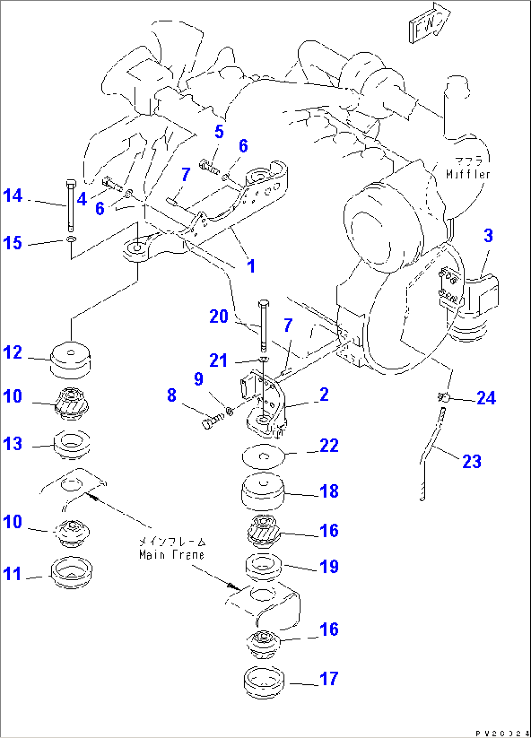 ENGINE MOUNTING PARTS(#1201-)