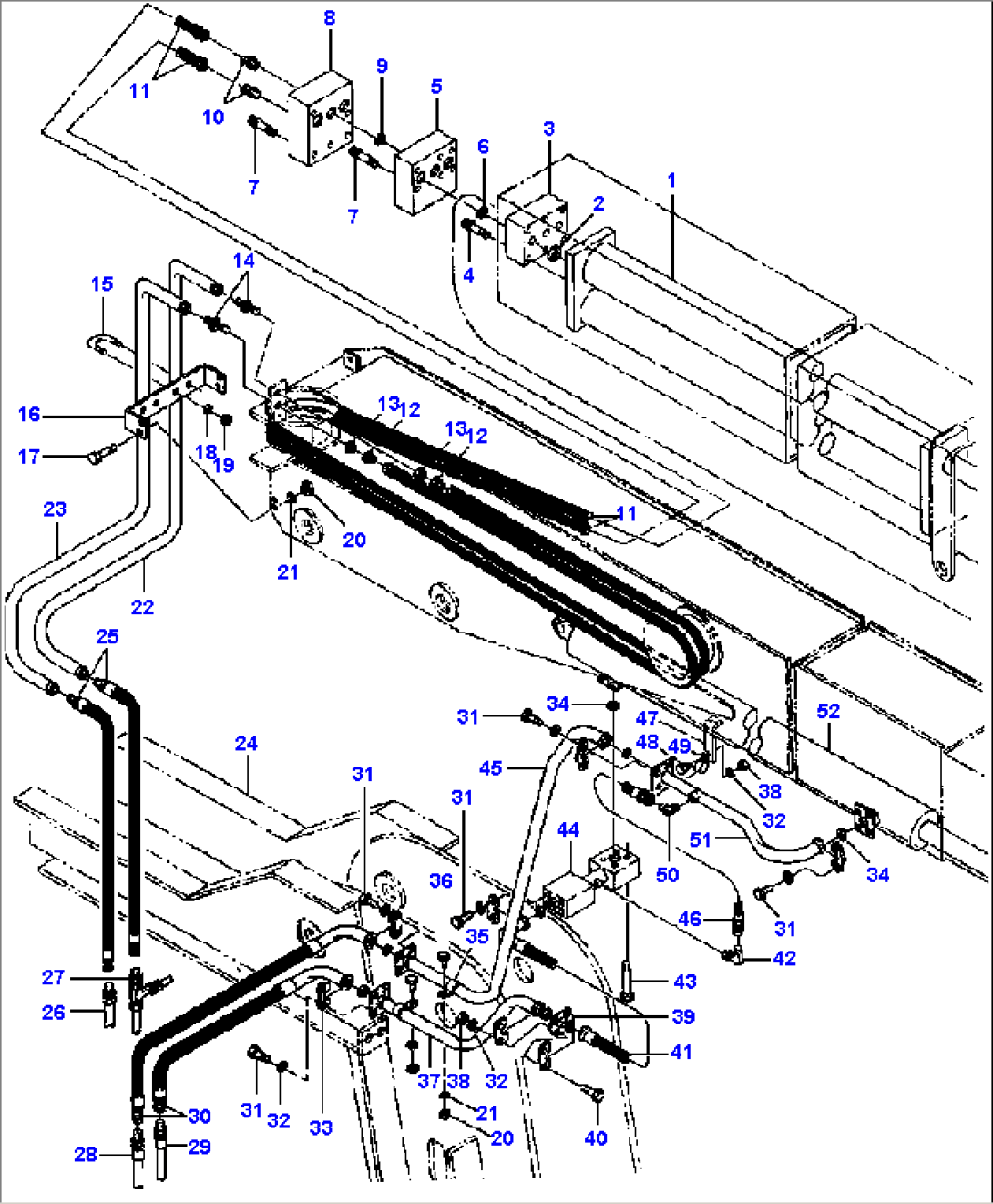 FIG. H0210-01A1 CROWD CYLINDER - FOUR-SECTION POWER BOOM