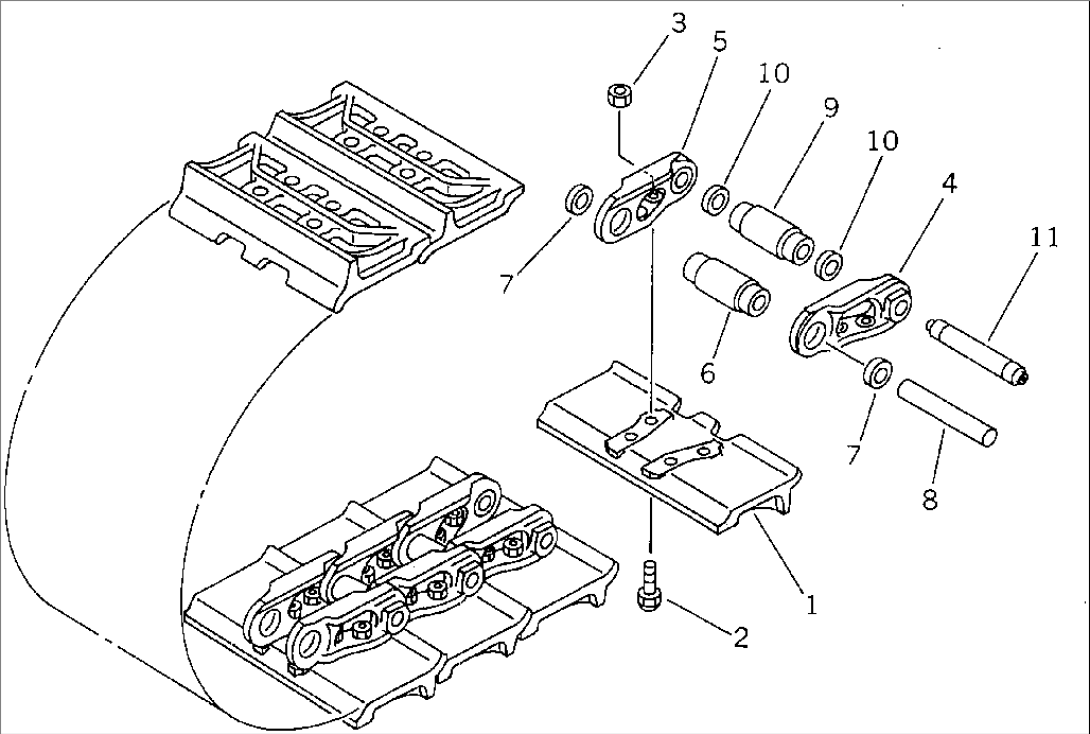 TRACK SHOE (MASTER PIN TYPE) (ON-ROCKBED)(#35001-36326)