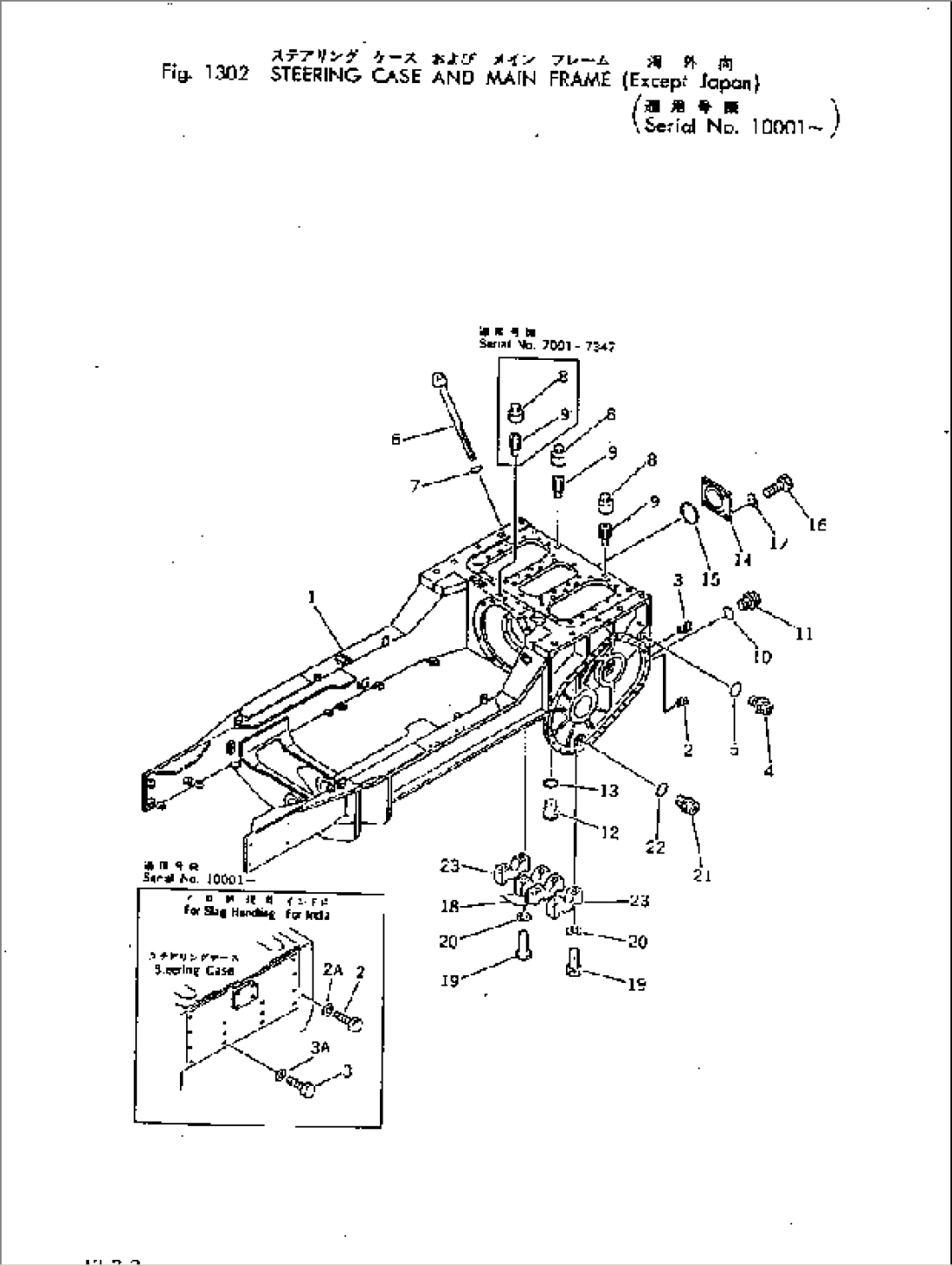 STEERING CASE AND MAIN FRAME (EXCEPT JAPAN)(#10001-)