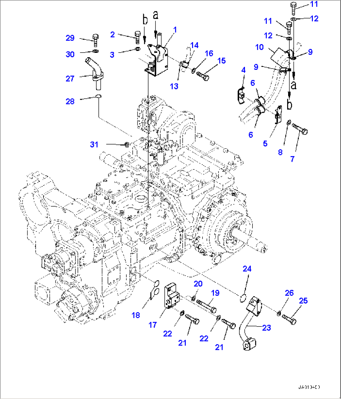 Power Train, Tube and Bracket (#22083-)