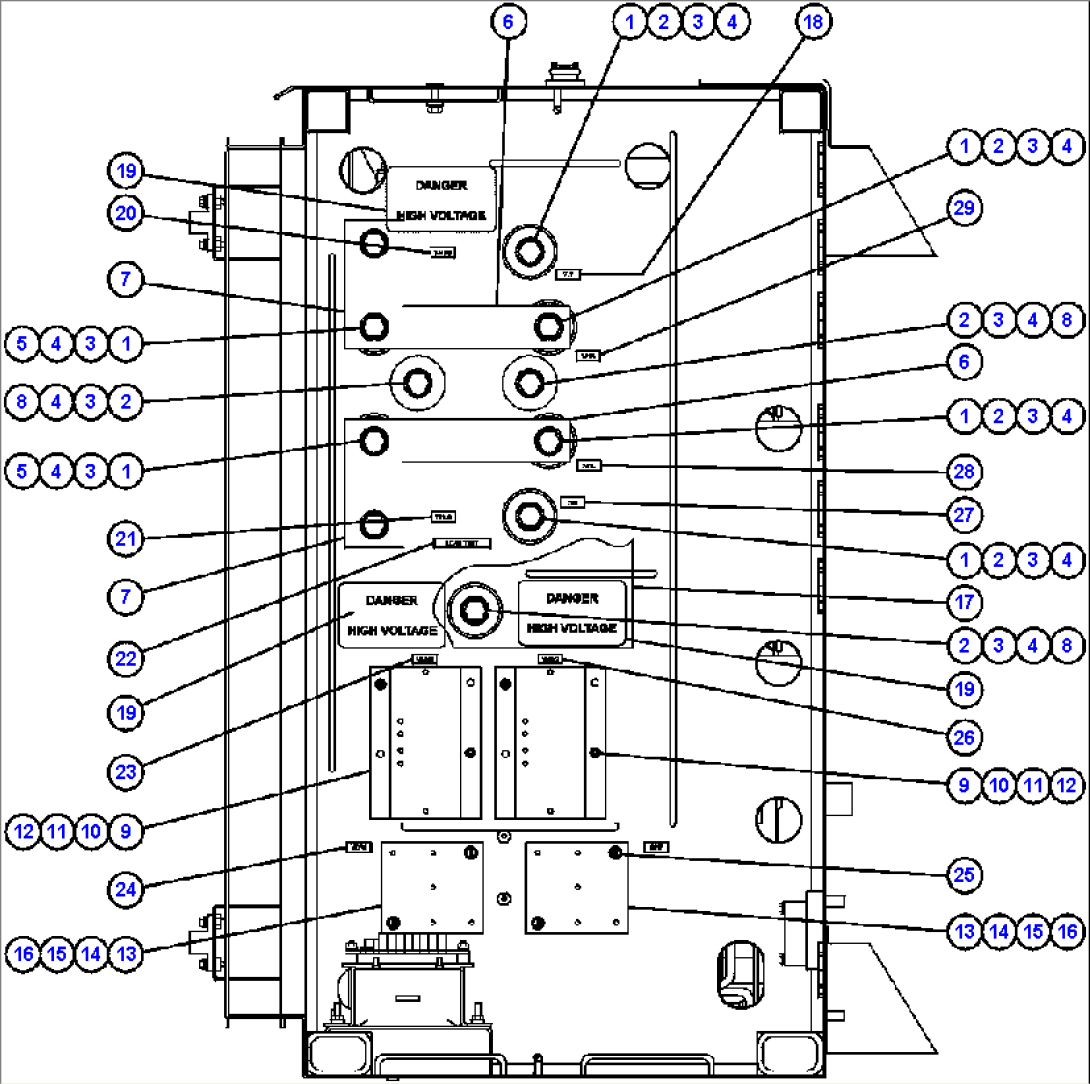 CONTROL CABINET - CENTER DOOR (LEFT SIDE WALL)