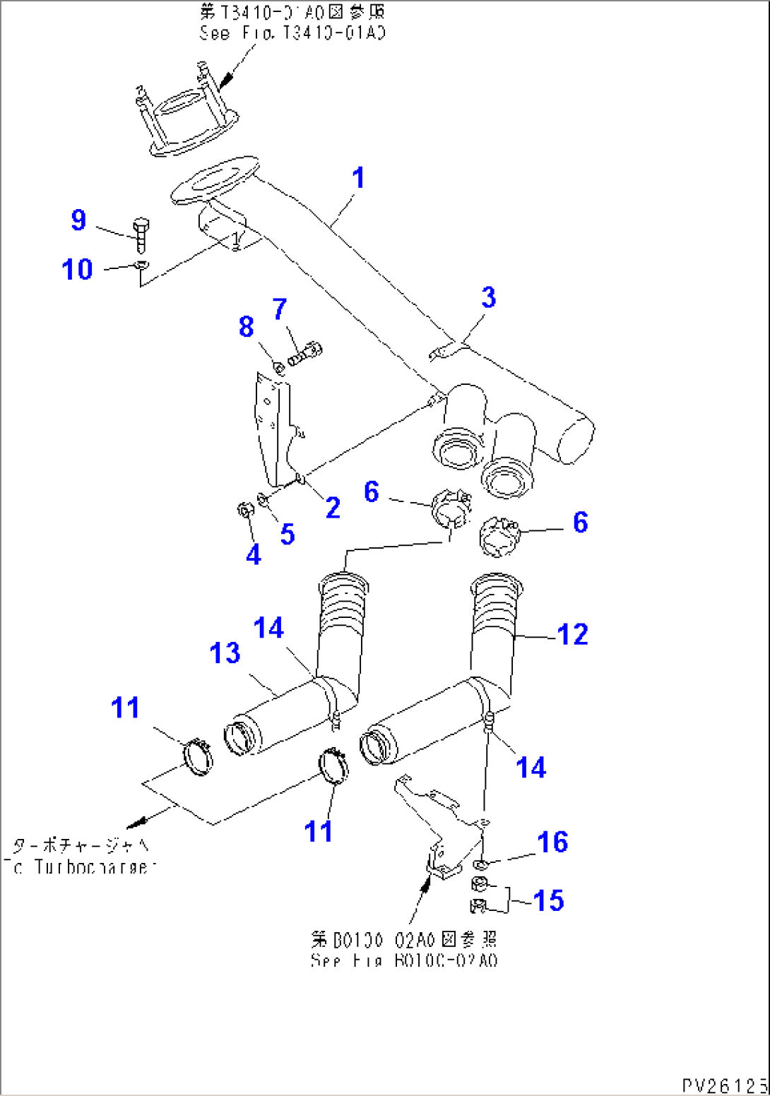 EXHAUST PIPING (WITHOUT EXHAUST BRAKE)