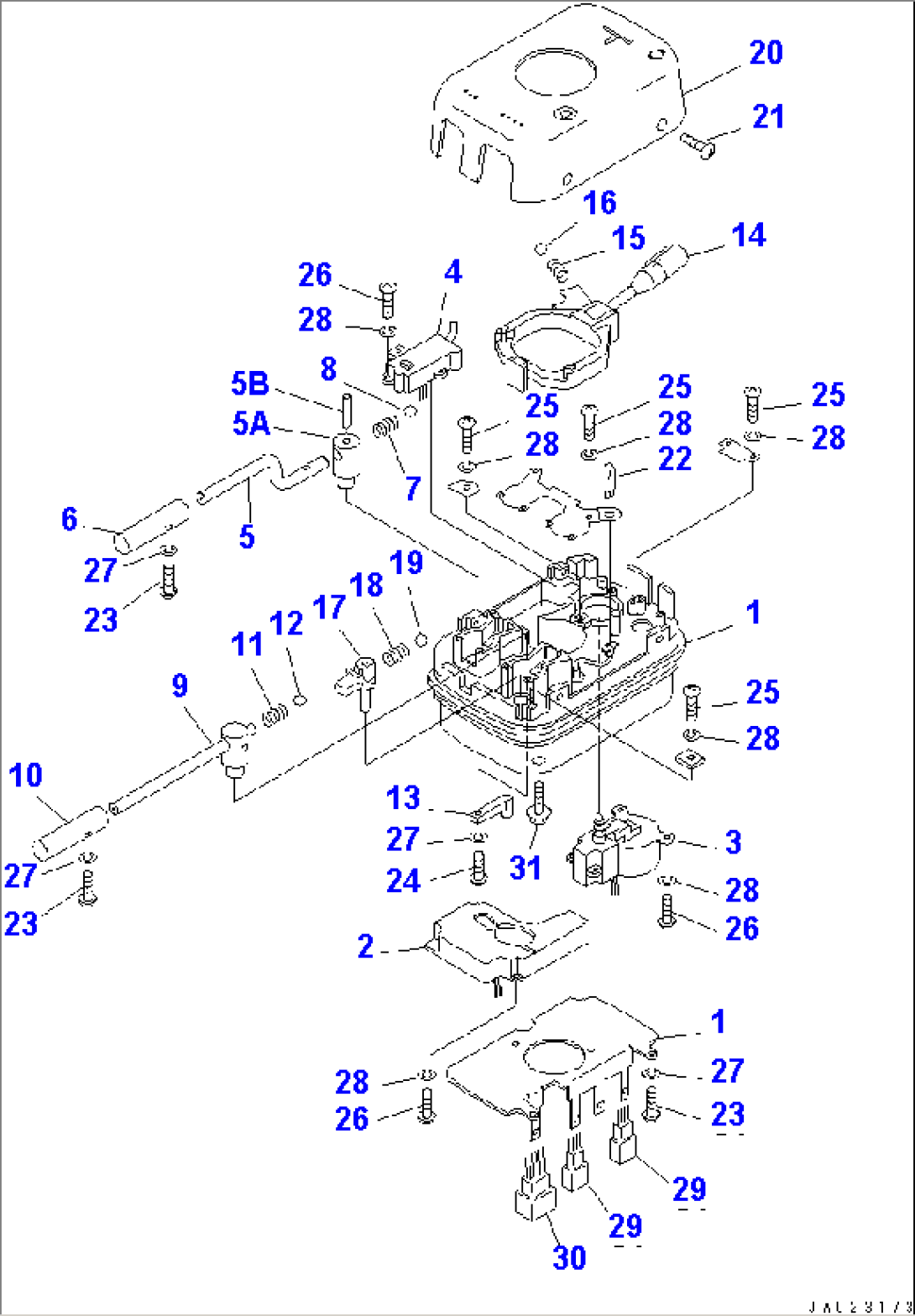 TRANSMISSION CONTROL (CONTROL LEVER)(#54001-54103)