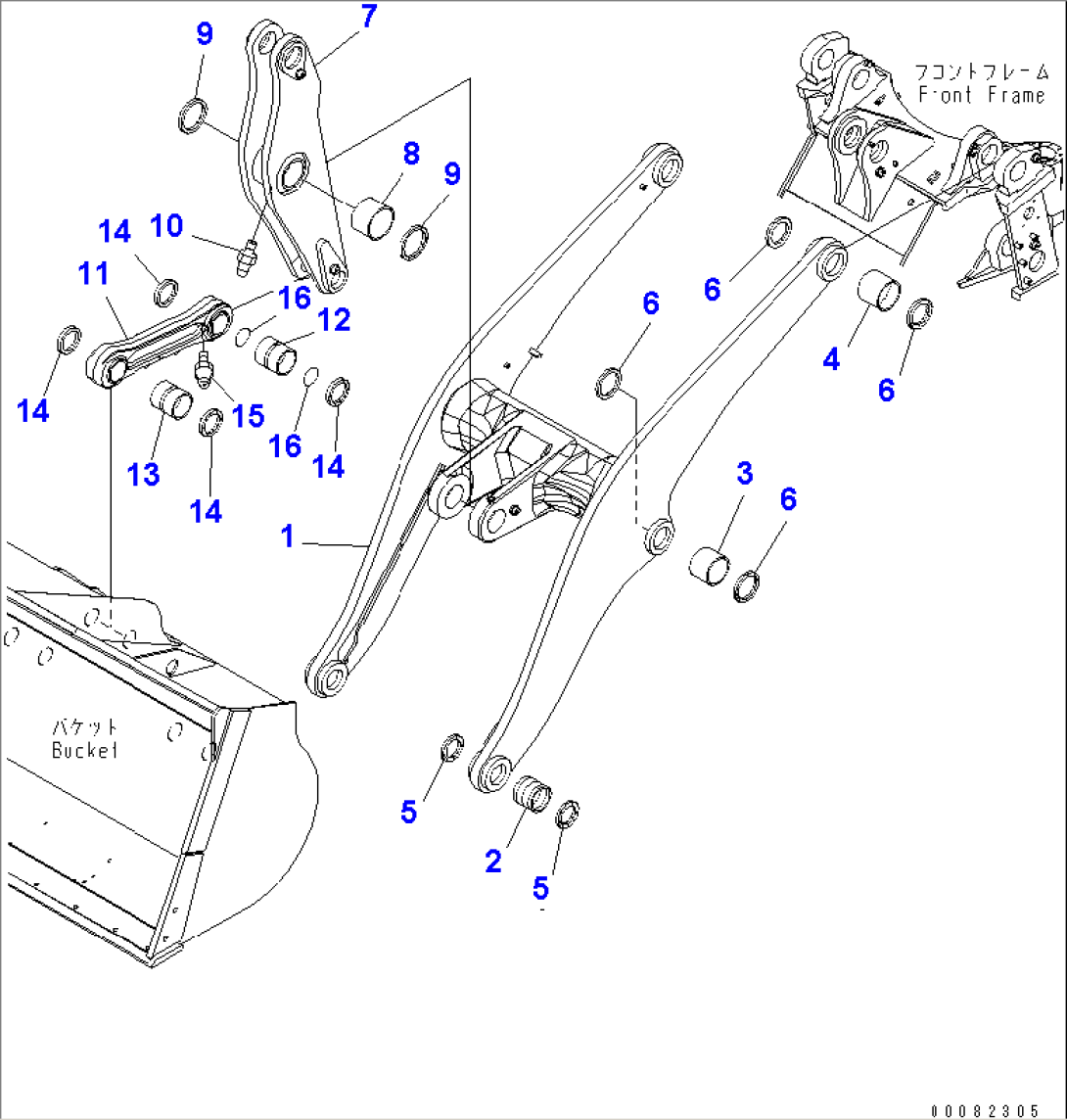 LIFT ARM AND BELL CRANK (FOR LOAD METER AND AUTO GREASE)(#85001-90145)